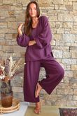 Santos Cushion Cotton Quirky Pant Aubergine?